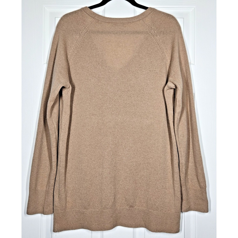 Equipment Femme Asher Tan V-Neck 100% Cashmere Tunic Sweater S Oversized Luxury - Picture 2 of 7